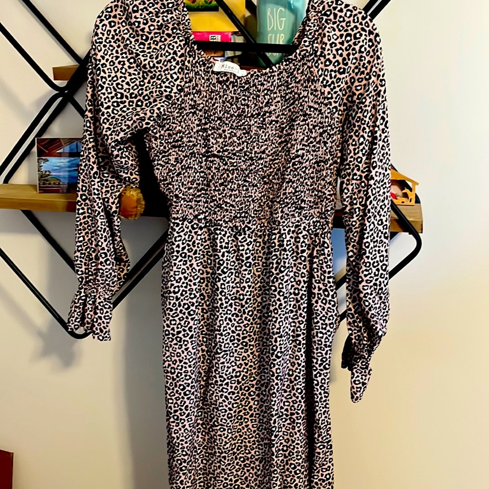 Pink leopard boutique dress